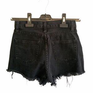 JOHN GALT Brandy Melville High Waisted Denim Jean Shorts Black 24